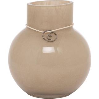 Glasvase rund 22cm Ø21, beige