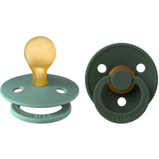 BIBS Symmetrisk Colour Sut - 2-Pak - Str. 2 - Naturgummi - Sage/Hunter Green