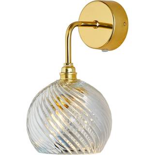 EBB & FLOW Rowan væglampe guld/krystal, Ø 15,5 cm