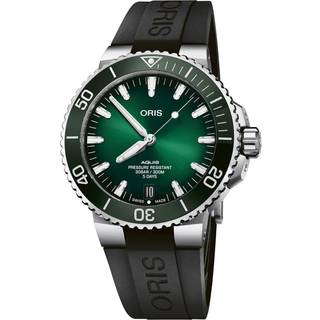 Oris Aquis Date armbåndsur, grøn urskive med sort gummirem, Cal. 400 43,5mm