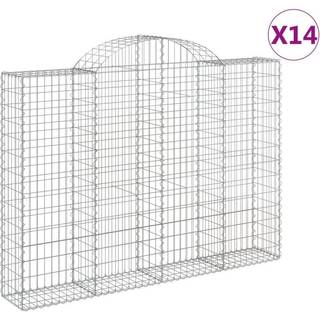 buede gabionkurve 14 stk. 200x30x140/160 cm galvaniseret jern