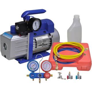Ettrins-Vakuumpumpe Med Tovejs-Trykmålersæt Med Manifold