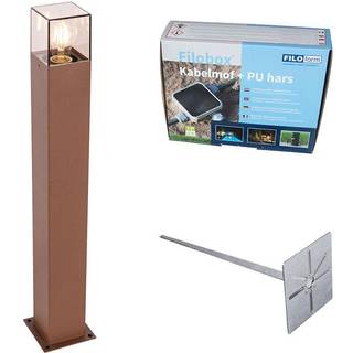 Udendørslampe 70 cm rustbrun med jordspyd og kabelgennemføring - Danmark
