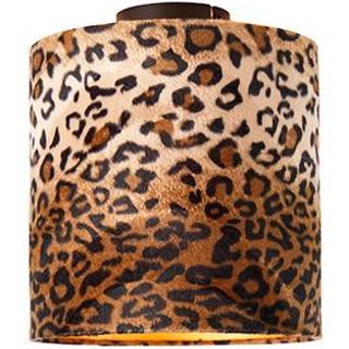 Loftslampe mat sort skærm leopardprint 25 cm - Combi