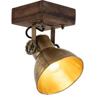 Industriel loftspot bronze med træ 18 cm - Mangoes
