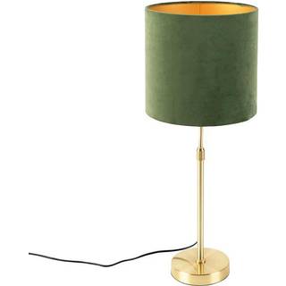 Bordlampe guld/messing med fløjlsskærm grøn 25 cm - Parte