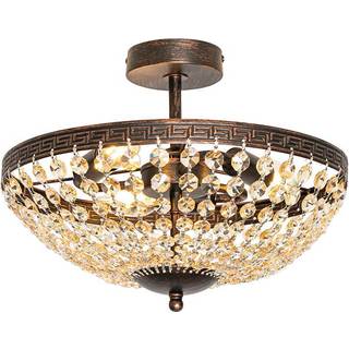 Klassisk loftslampe bronze og krystal 3-lys - Mondrian