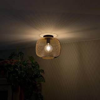 Moderne sort med guld loftslampe - Bliss Mesh