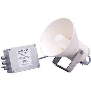 Signalhorn båd 12 V Marco EW2 Electronic whistle 12/20m + Tågesignal, plast, højttalerdrevet, udvendig