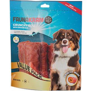 Faunakram dental sprød rulle m. kylling str. M - 250 g.