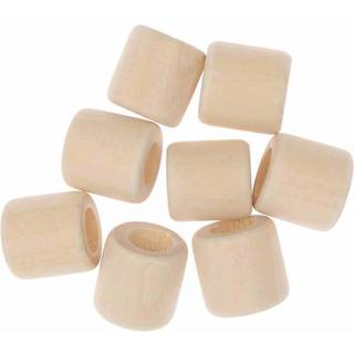 Makramee Perlen Holz natur 17x17mm 8 Stück - Natur