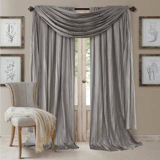 Elrene Home Fashions Athena Faux knust-silke vinduesgardinpanel og valance s?t 52 """" x84 """" (2 paneler) & 1 Valance Sterling