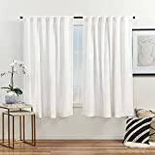 Exclusive Home Velvet Heavyweight Light Filtrering Hidden Tab Top Curtain Panel Pair 52 """" X63 """" Winter White