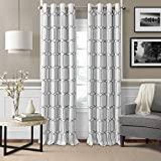 Elrene Home Fashions Kaiden Geometrisk Room-m?rkende vinduesgardin enkeltpanel 52 """" W x 95 """" L (1 panel) Gr?