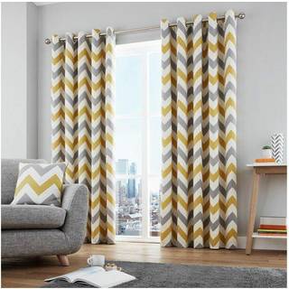 Fusion Chevron Geo Lined Gardiner til gardinstang228x182cm