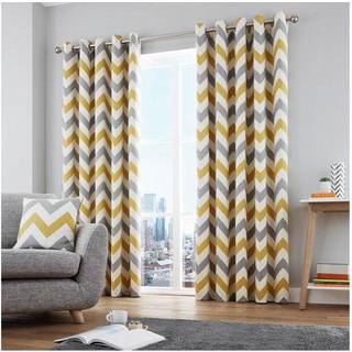 Fusion Chevron Geo Lined Gardiner til gardinstang167 x 137cm