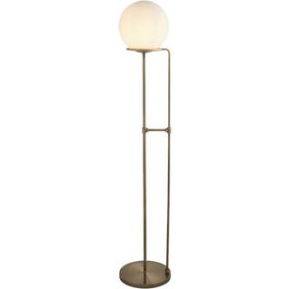Sphere gulvlampe, antik messing, med glaskugle