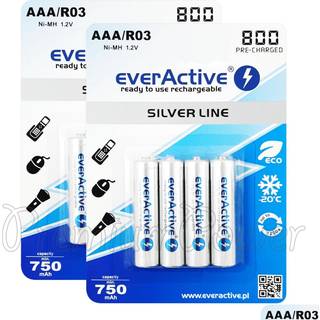 EverActive Silver Line EVHRL03-800 Genopladelige AAA-batterier 800mAh - 4 stk.