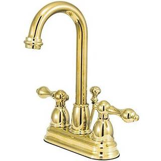 Kingston mässing KB3612AL 4 in. Centerset Badrumskran Polerad mässing