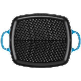 Le Creuset Rechteckige Grillplatte Signature Gusseisen Azure Blau 30cm