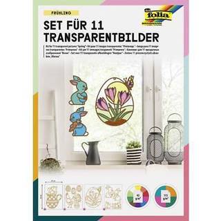 Folia transparant påskepynt med forskellige motiver i karton - 11 stk