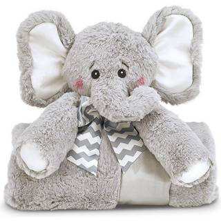 Bearington Baby Lil' Tud Cuddle Me Sleeper Gr? Elefant Stor st?rrelse sikkerhedst?ppe 28,5"" x 28,5""""