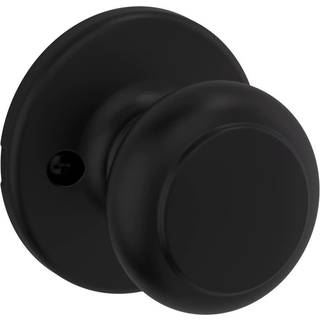 Kwikset Cove Dummy Door Knob Single-sidet h?ndtag til skabe Franske dobbeltd?re og pantry Matte sort ikke-drejende interi?r Push/Pull Door Knob