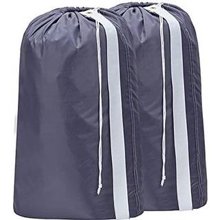 Homest 2 Pack XL Nylon T?jvaskpose med rem Strap Dirty Clothes Organizer Easy Fit en vaskeri h?mmer eller kurv kan b?re op til 4 belastninger af