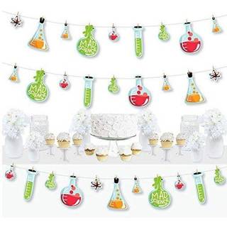 Big Dot of Happiness Scientist Lab - Babybrusebad eller f?dselsdagsfest DIY -dekorationer - Clothespin Garland Banner - 44 stykker