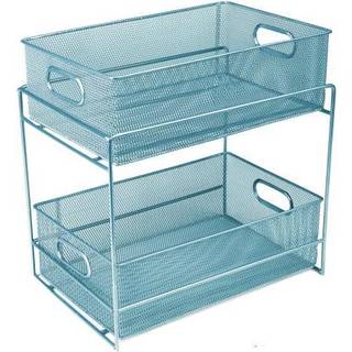 Mind Reader Supply Storage Makeup Accessory Organizer One St?rrelse Turkis 2 -niveau Mesh