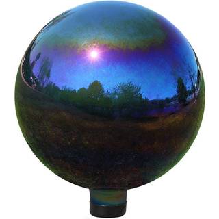 Sunnydaze 10 -tommer stirrer kugle til have - glasskib kloden med spejlet rustfrit st?l finish - regnbue