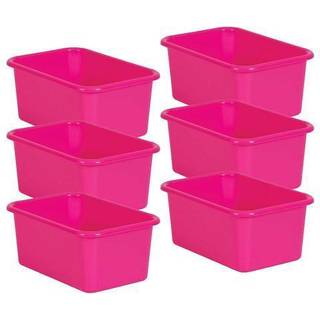 Lyserød lille plast opbevaringsbinpakke på 6