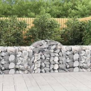 buede gabionkurve 2 stk. 200x50x80/100 cm galvaniseret jern