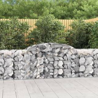 buede gabionkurve 2 stk. 300x50x80/100 cm galvaniseret jern