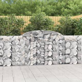 buede gabionkurve 4 stk. 300x30x100/120 cm galvaniseret jern