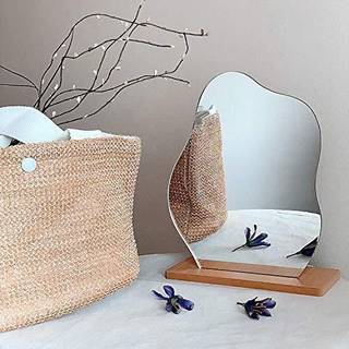 Guojozo akryl forf?ngelighed makeup spejl til skrivebord med stand-?stetisk rammel?s bordplade til sovev?relse stue og minimale rum v?relsesindre