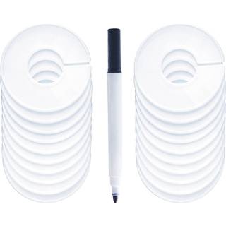 20 Pakkekl?dningsst?rrelsesst?rrelser Garderobe Round H?nger Label Closet Dividers med 1 stykke mark?rpen til t?jorganisation (hvid blank)