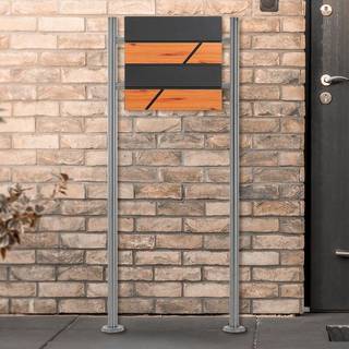 Postkasse med sokkel 37x36,5x11 cm antracit/imiteret stål ML-design