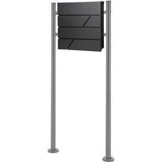 Postkasse med avisrum, antracit, 37x11x37 cm