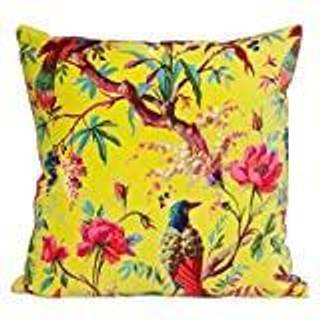 Riva Paoletti Riva Paoletti Aracia Yellow Paradise Velvet Polyester Filled 100% Cotton Cushion