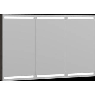 Scanbad Luna Level Spejlskab 80x120 cm m/3 låger - askegrå