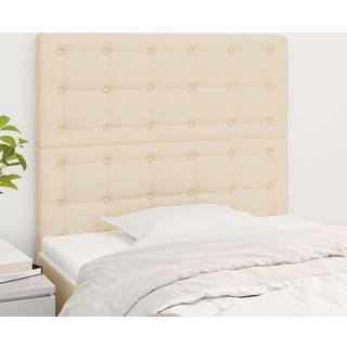 sengegavle 2 stk. 100x5x78/88 cm stof cremefarvet