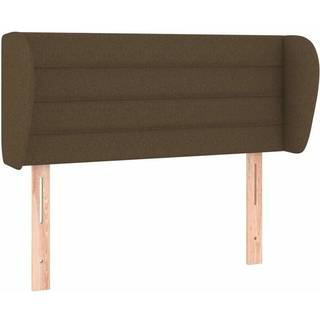 Sengegavl Med Kanter Stof - Mørkebrun / 103 x 23 x 78/88 cm