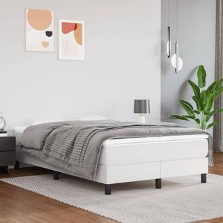 springmadras med pocketfjedre 120x200x20 cm kunstlæder hvid