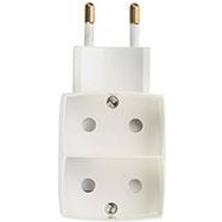EZO 2-vejs fladt distributionsstik, hvid