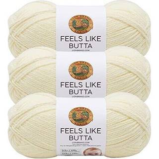 Lion Brand Yarn føles som Butta Soft Yarn til hækling og strikende fløjlsagtige 3-pakke citron