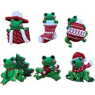 Bucilla f?lte applikation 6 stykke ornament, der g?r Kit Hoppy Holidays Perfect til DIY Arts and Crafts 89468E