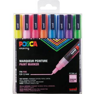 Posca tusser PC-3M - Glitter, 8 stk.