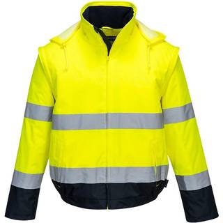 2 i 1 jakke - Gul/Marine (Størrelse: XXXL)