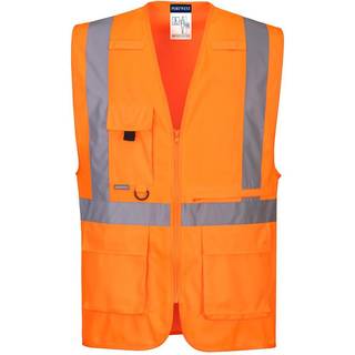 Hi-Vis Executive vest med tablet lomme - orange (Størrelse: M)